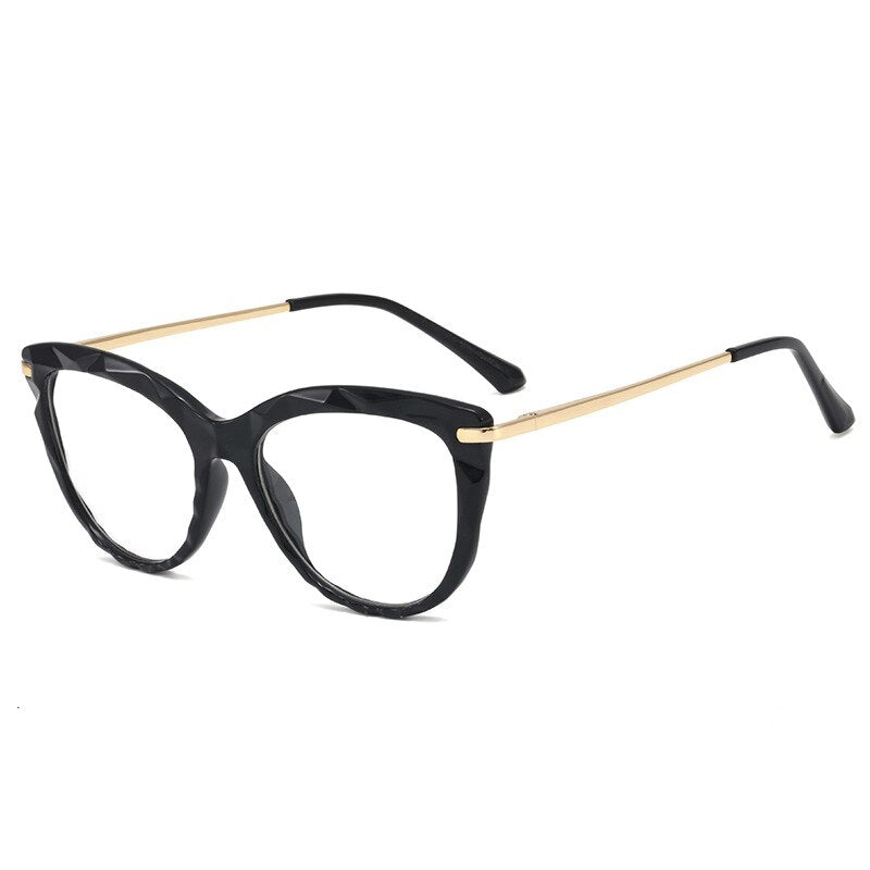 YOOSKE Cat Eye Glasses Frames Transparent Eyeglasses for Women Sexy Frame Trending Style Brand Optical Computer Eyewear