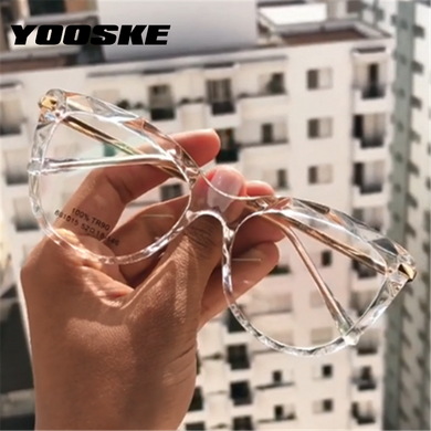 YOOSKE Cat Eye Glasses Frames Transparent Eyeglasses for Women Sexy Frame Trending Style Brand Optical Computer Eyewear