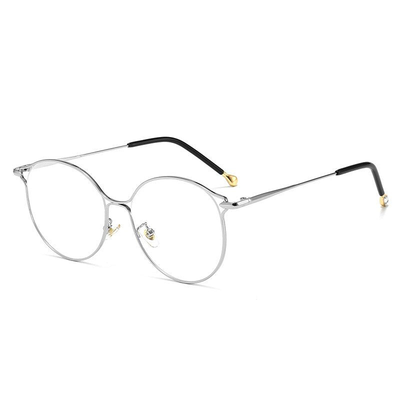 YOOSKE Cat Eye Glasses Frames Women Trending Myopia Frame Transparent Optical Spectacles Rose Gold Fake Eyeglasses