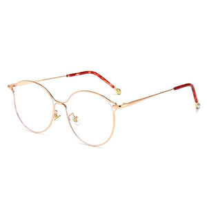 Cat Eye Glasses Frames Women Trending Myopia Frame Transparent Optical Spectacles Rose Gold Fake Eyeglasses