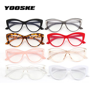 YOOSKE Montature per occhiali da donna Occhiali da vista Cat Eye sexy Montatura per occhiali da vista trasparenti neri rossi
