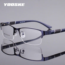 Load image into Gallery viewer, YOOSKE  Men Business Glasses Frame Mens Anti blue Light Transparent Computer Eyeglasses Half frame Diopter Eyewear