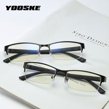Load image into Gallery viewer, YOOSKE  Men Business Glasses Frame Mens Anti blue Light Transparent Computer Eyeglasses Half frame Diopter Eyewear