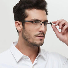 Load image into Gallery viewer, YOOSKE  Men Business Glasses Frame Mens Anti blue Light Transparent Computer Eyeglasses Half frame Diopter Eyewear