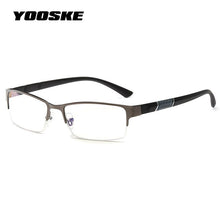 Load image into Gallery viewer, YOOSKE  Men Business Glasses Frame Mens Anti blue Light Transparent Computer Eyeglasses Half frame Diopter Eyewear