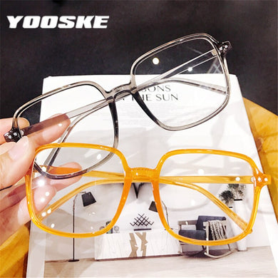 YOOSKE Oversized Galsses Frame Women Men Clear Optical Eyeglasses Vintage Spectacles Frames