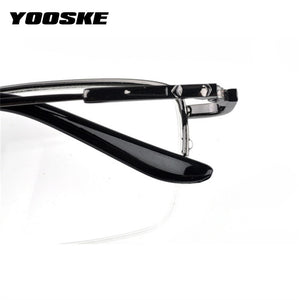 YOOSKE Finished Myopia Glasses Women Men Half Frame Sutdent Short-sight Eyewear -1.0 -1.5 -2. 0 -2.5 -3.0 -4.0 -4.5 -6.0