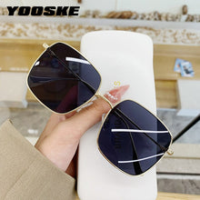 Carica l&#39;immagine nel visualizzatore di Gallery, YOOSKE  Metal Sunglasses Women Men Square Sun Glasses Ladies Shades Gradient Eyewear UV400 Colored Goggles Gold Silver