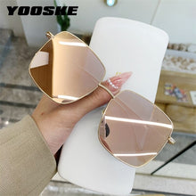 Carica l&#39;immagine nel visualizzatore di Gallery, YOOSKE  Metal Sunglasses Women Men Square Sun Glasses Ladies Shades Gradient Eyewear UV400 Colored Goggles Gold Silver