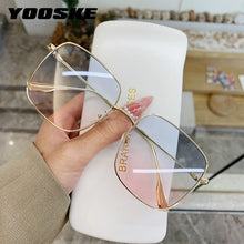 Carica l&#39;immagine nel visualizzatore di Gallery, YOOSKE  Metal Sunglasses Women Men Square Sun Glasses Ladies Shades Gradient Eyewear UV400 Colored Goggles Gold Silver