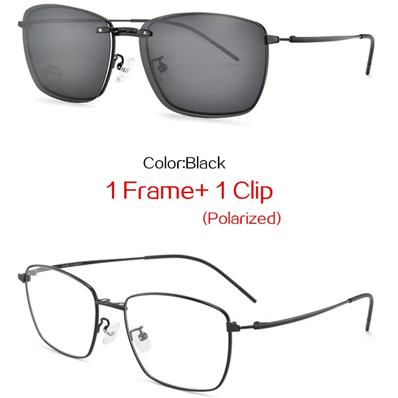 YOOSKE Magnetism Polarized Sunglasses Men Women Clip On Glasses Prescription Eyewear Metal Frames Optical Eyeglass