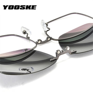 YOOSKE Magnetism Polarized Sunglasses Men Women Clip On Glasses Prescription Eyewear Metal Frames Optical Eyeglass