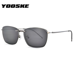 YOOSKE Magnetism Polarized Sunglasses Men Women Clip On Glasses Prescription Eyewear Metal Frames Optical Eyeglass
