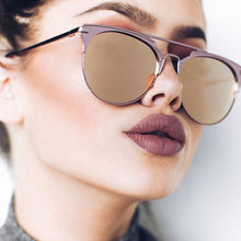 Load image into Gallery viewer, YOOSKE Mirror Rose Gold Sunglasses Women Round  Brand Female Sun Glasses Ladies Star Style Shades For Women