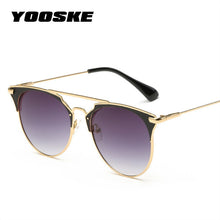 Load image into Gallery viewer, YOOSKE Mirror Rose Gold Sunglasses Women Round  Brand Female Sun Glasses Ladies Star Style Shades For Women