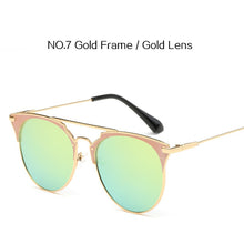Load image into Gallery viewer, YOOSKE Mirror Rose Gold Sunglasses Women Round  Brand Female Sun Glasses Ladies Star Style Shades For Women