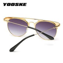 Load image into Gallery viewer, YOOSKE Mirror Rose Gold Sunglasses Women Round  Brand Female Sun Glasses Ladies Star Style Shades For Women