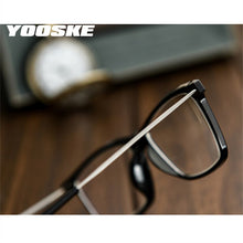 Load image into Gallery viewer, YOOSKE Myopia Glasses Men Business Myopic Glasses Short-sighted Eyewear Black Spectacles with Degree 1.0 1.5 2.0 2.5 3.0 3.5 4.0