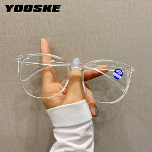 YOOSKE Women Glasses Big Frame Computer Optical Eyewear Men Myopia Glasses Frames can be Equipped with Degrees