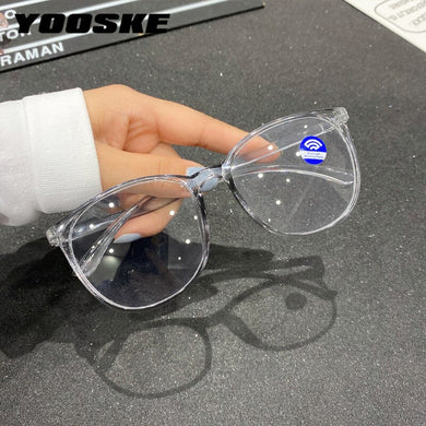 YOOSKE Women Glasses Big Frame Computer Optical Eyewear Men Myopia Glasses Frames can be Equipped with Degrees