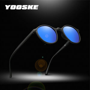 YOOSKE Night Vision Polarized Sunglasses Men Women Small Round Goggles Yellow Sun Glasses Driver Night Driving UV400 Eyewear