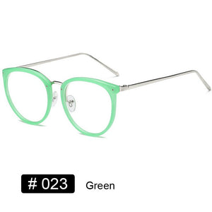 YOOSKE Optical Glasses for Sight Women Men Myopia Round Oversized Eyeglasses Frames Metal Spectacles Clear Glasses with Cloth