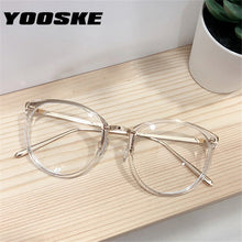 Carica l&#39;immagine nel visualizzatore di Gallery, YOOSKE Optical Glasses for Sight Women Men Myopia Round Oversized Eyeglasses Frames Metal Spectacles Clear Glasses with Cloth