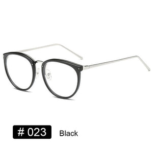 YOOSKE Optical Glasses for Sight Women Men Myopia Round Oversized Eyeglasses Frames Metal Spectacles Clear Glasses with Cloth