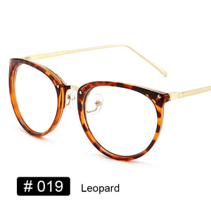 YOOSKE Optical Glasses for Sight Women Men Myopia Round Oversized Eyeglasses Frames Metal Spectacles Clear Glasses with Cloth