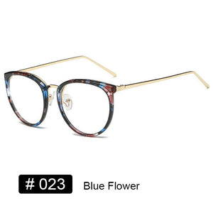 YOOSKE Optical Glasses for Sight Women Men Myopia Round Oversized Eyeglasses Frames Metal Spectacles Clear Glasses with Cloth