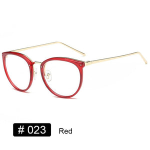 YOOSKE Optical Glasses for Sight Women Men Myopia Round Oversized Eyeglasses Frames Metal Spectacles Clear Glasses with Cloth