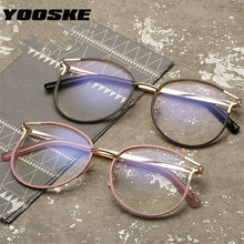 Load image into Gallery viewer, YOOSKE Optical Lens Glasses Frame Women Men Vintage Myopia Eyeglasses Frames Female Fake Glasses Round Clear Lens