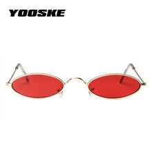 Load image into Gallery viewer, YOOSKE Oval Sunglasses Women  Brand Designer 90s Sun Glasses Retro Yellow Black Eyewear Accessories
