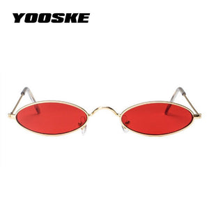 YOOSKE Oval Sunglasses Women  Brand Designer 90s Sun Glasses Retro Yellow Black Eyewear Accessories