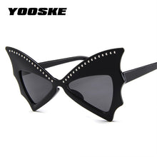 Load image into Gallery viewer, YOOSKE Oversize Sunglasses Women Bat Sharp Shades Sun glasses Rivet Big Frame Sunglass Personality Dance Party Glasses