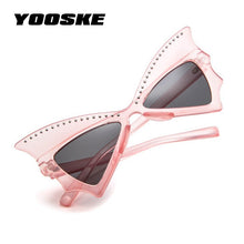 Load image into Gallery viewer, YOOSKE Oversize Sunglasses Women Bat Sharp Shades Sun glasses Rivet Big Frame Sunglass Personality Dance Party Glasses