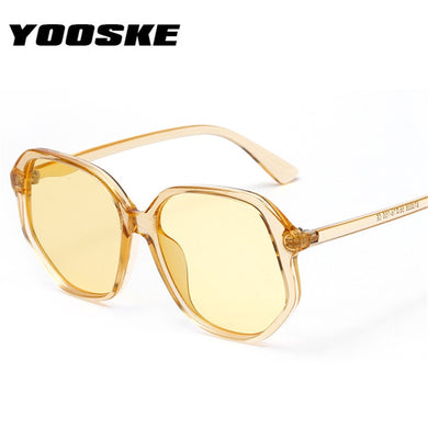 YOOSKE Oversized Women Sunglasses 90s  Brand Designer Candy Colors Sun Glasses Ladies Retro Irregular Frame Glasses