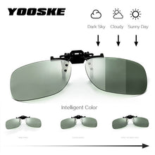 Load image into Gallery viewer, YOOSKE  Photochromic Sunglasses Clips Men Polarized Lens Sun glasses clip Man Driver Chameleon Mirror Eyewear clips