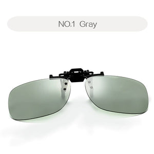 YOOSKE  Photochromic Sunglasses Clips Men Polarized Lens Sun glasses clip Man Driver Chameleon Mirror Eyewear clips