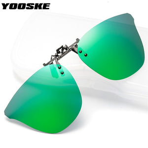 YOOSKE Polarized Clip on Sunglasses Men Women  Brand Design Myopia Driving Sun Glasses Night Vision Lens Anti-UVA Anti-UVB