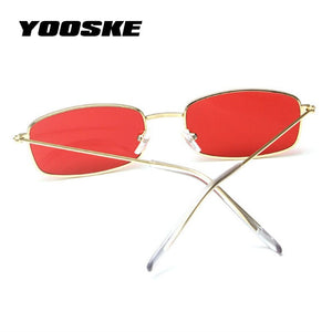 Retro Sunglasses Men Small Rectangle Sun Glasses Retro Shades for Women Metal Frame Black Pink Eyewear