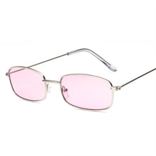 Carica l&#39;immagine nel visualizzatore di Gallery, Retro Sunglasses Men Small Rectangle Sun Glasses Retro Shades for Women Metal Frame Black Pink Eyewear
