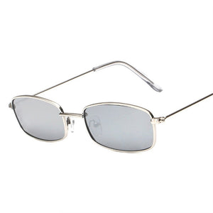 Retro Sunglasses Men Small Rectangle Sun Glasses Retro Shades for Women Metal Frame Black Pink Eyewear