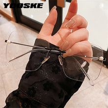 Load image into Gallery viewer, YOOSKE Rimless Pearl Square Glasses Frame Women Elegant Computer Eyewear Anti Blue Light Eyeglasses Frames  Brand Design