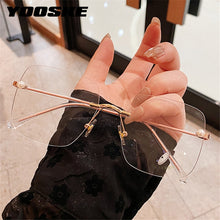 Load image into Gallery viewer, YOOSKE Rimless Pearl Square Glasses Frame Women Elegant Computer Eyewear Anti Blue Light Eyeglasses Frames  Brand Design