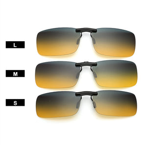YOOSKE Occhiali da sole polarizzati senza montatura Clip su occhiali per conducente Guida uomo Flip miopia su occhiali da sole Lente per visione notturna UV400 