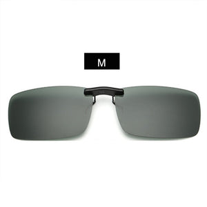 YOOSKE Occhiali da sole polarizzati senza montatura Clip su occhiali per conducente Guida uomo Flip miopia su occhiali da sole Lente per visione notturna UV400 