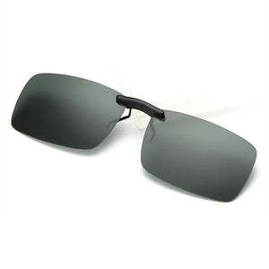 YOOSKE Occhiali da sole polarizzati senza montatura Clip su occhiali per conducente Guida uomo Flip miopia su occhiali da sole Lente per visione notturna UV400 