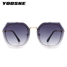 Load image into Gallery viewer, YOOSKE Rimless Square Women&#39;s Sunglasses Classic Retro Gradient Big Frame Rivet Sun Glasses  Brand Female Eyeglasses UV400