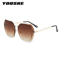 Load image into Gallery viewer, YOOSKE Rimless Square Women&#39;s Sunglasses Classic Retro Gradient Big Frame Rivet Sun Glasses  Brand Female Eyeglasses UV400
